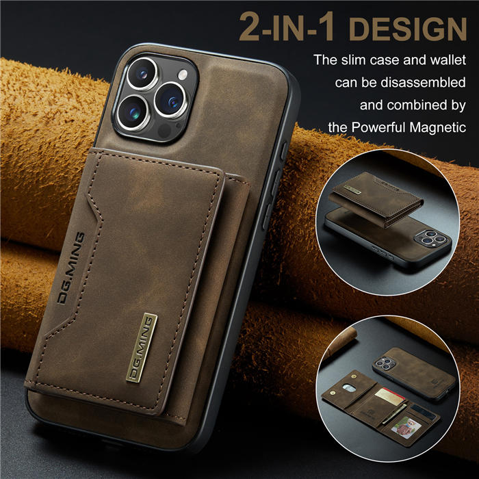 DG.MING iPhone 15 Pro Max Magnetic Detachable Wallet Case