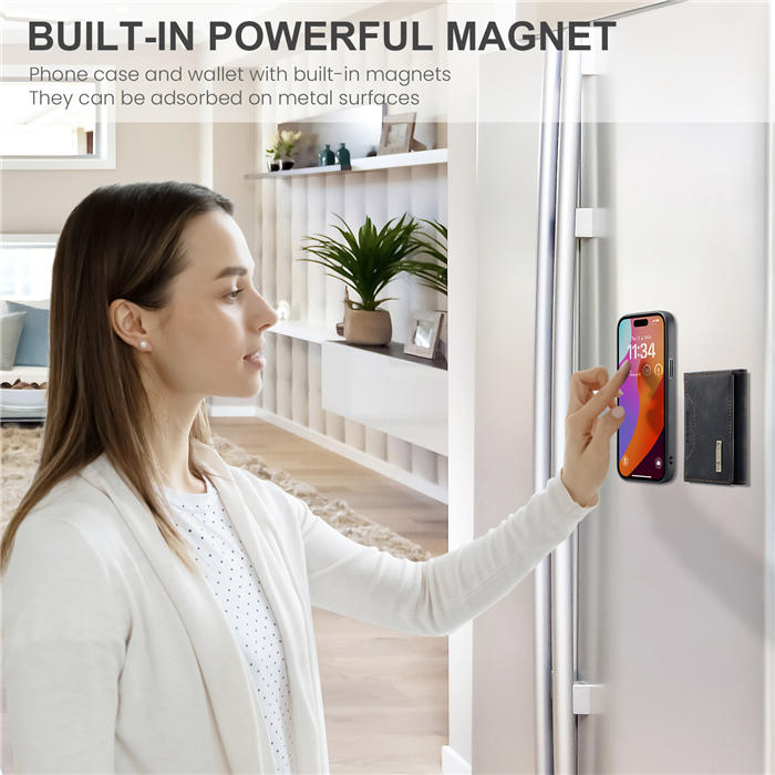 DG.MING iPhone 15 Pro Max Magnetic Detachable Wallet Case