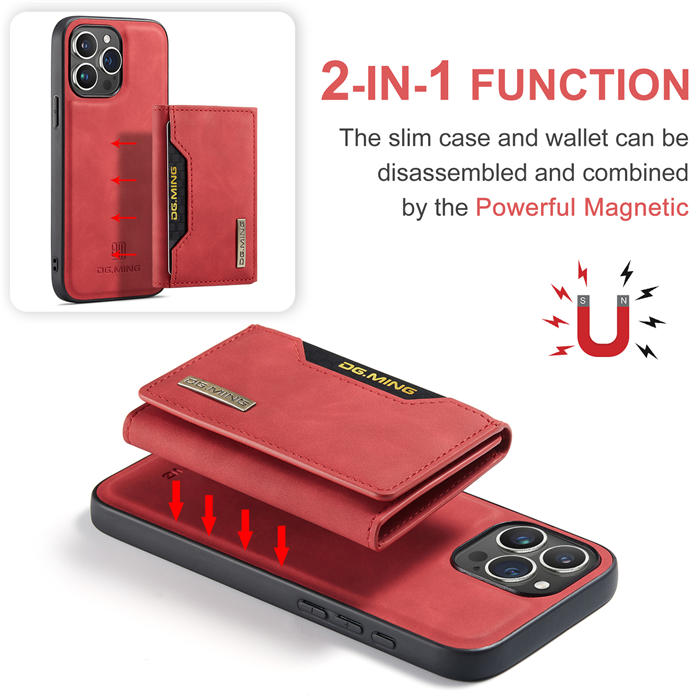 DG.MING iPhone 15 Pro Max Magnetic Detachable Wallet Case