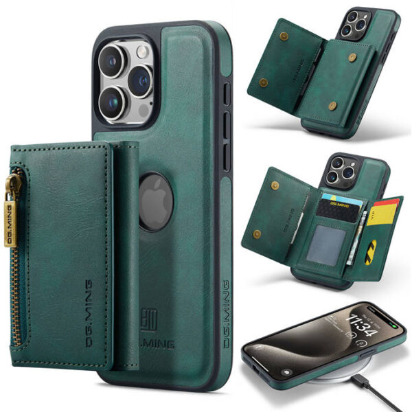 DG.MING iPhone 15 Pro Max Wallet RFID Blocking Case