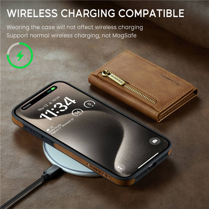 DG.MING iPhone 15 Pro Max Wallet RFID Blocking Case