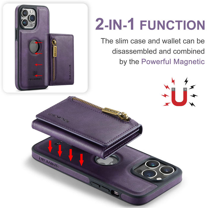 DG.MING iPhone 15 Pro Wallet RFID Blocking Case