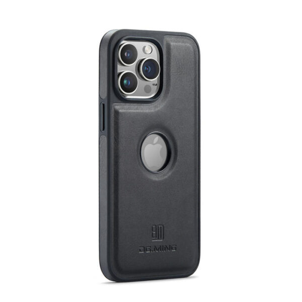DG.MING iPhone 15 Pro PU Leather Coated PC+TPU Case