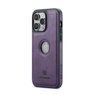 DG.MING iPhone 14 Pro Max PU Leather Coated PC+TPU Case