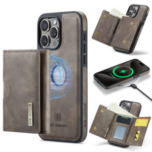 DG.MING iPhone 15 Pro 2-in-1 Magnetic Wallet Case – Detachable Design with 6 Card Slots, RFID Blocking & Wireless Charging
