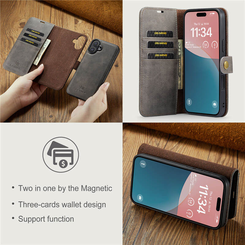DG.MING iPhone 16 Plus Wallet Case