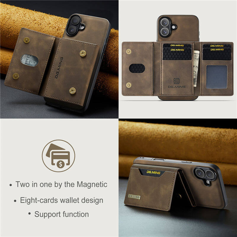 DG.MING iPhone 16 Plus Wallet Magnetic Case