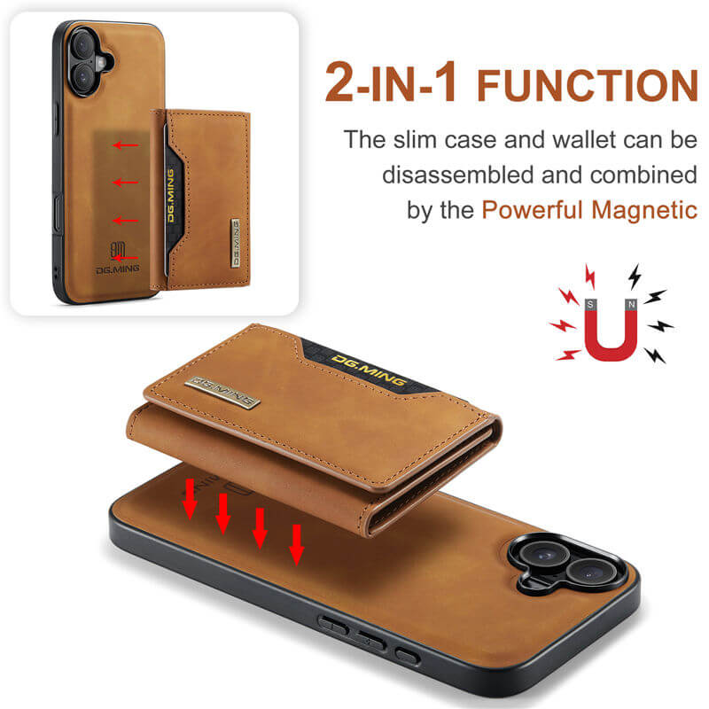 DG.MING iPhone 16 Wallet Case – 2-in-1 Magnetic Case
