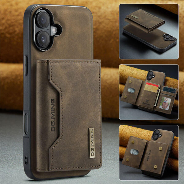 DG.MING iPhone 16 Magnetic Detachable Mini Wallet Case