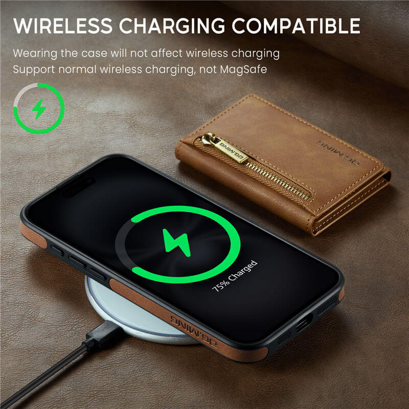 DG.MING iPhone 16 Plus Wallet Case with wireless charging