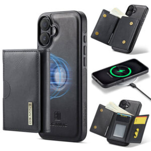 DG.MING iPhone 16 Plus 2-in-1 Magnetic Wallet Case – Detachable Design with 6 Card Slots, RFID Blocking & Wireless Charging