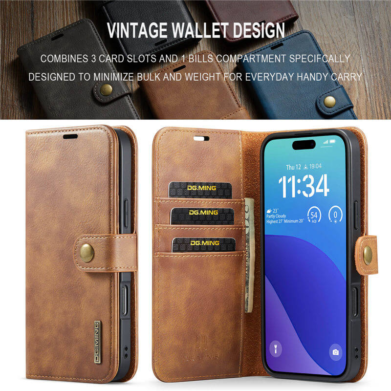 DG.MING iPhone 16 Pro Max Wallet Case