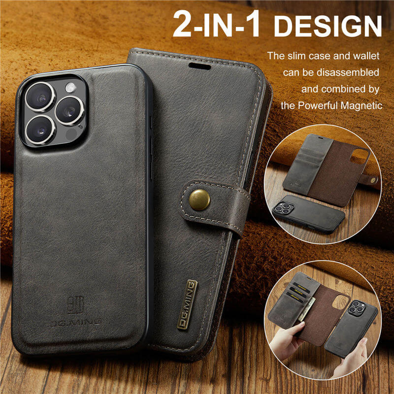 DG.MING iPhone 16 Pro Wallet Magnetic Case