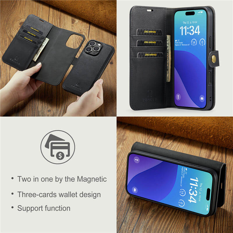 DG.MING iPhone 16 Pro Max Wallet Magnetic Case