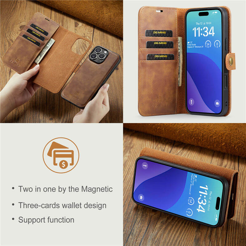 DG.MING iPhone 16 Pro Wallet Case