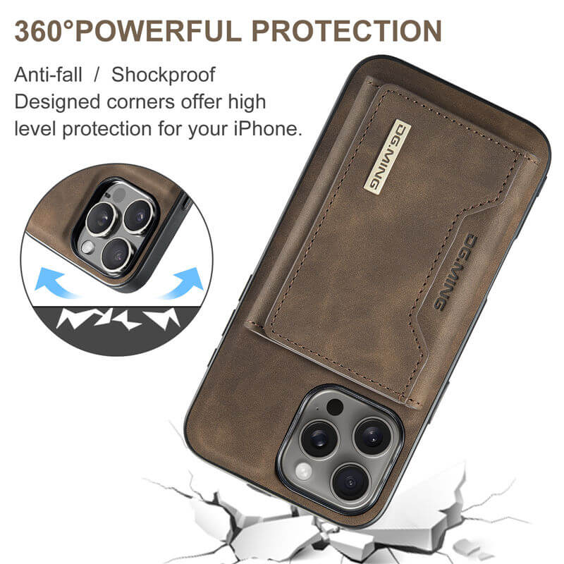 DG.MING iPhone 16 Pro Max Magnetic Detachable Wallet Case