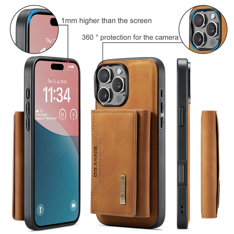 DG.MING iPhone 16 Pro Max Magnetic Detachable Wallet Case
