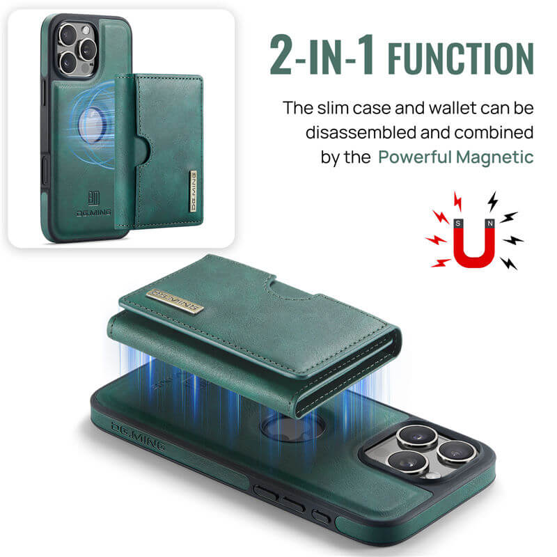 DG.MING iPhone 16 Pro 2-in-1 Magnetic Wallet Case