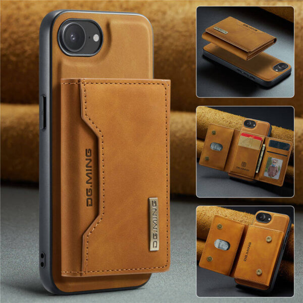 DG.MING iPhone 16e Magnetic Detachable Mini Wallet Case