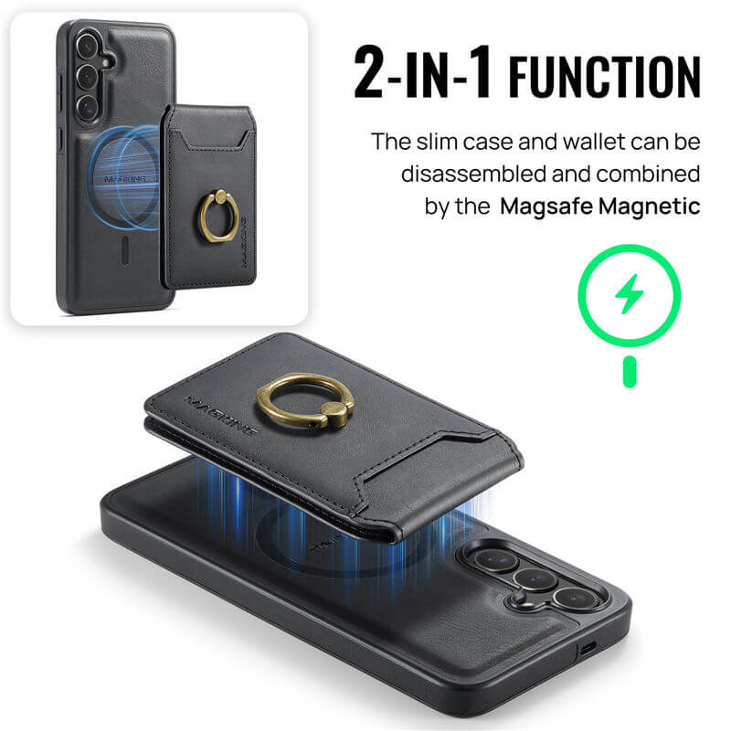 MAGKING Samsung Galaxy S24 Plus Magnetic 2-in-1 Detachable Wallet Case