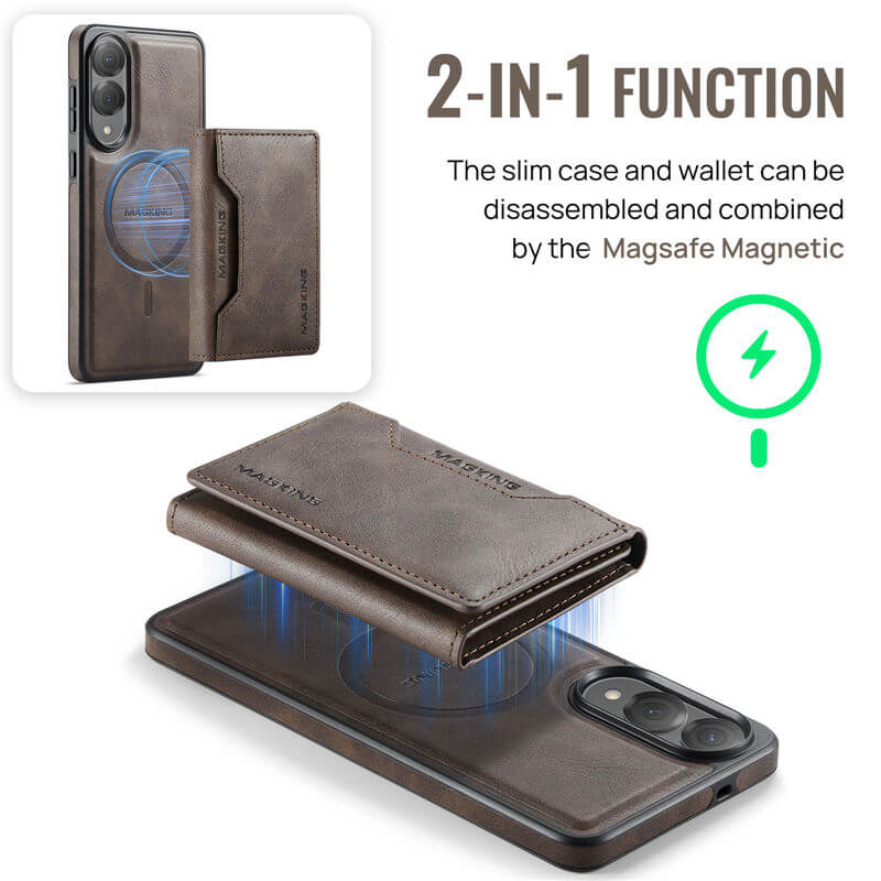 MAGKING Samsung Galaxy S25 Edge 2-in-1 Magnetic Wallet Case