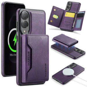 MAGKING Samsung Galaxy S25 Edge 2-in-1 Magnetic Wallet Case – Detachable Design with 8 Card Slots, RFID Blocking & Wireless Charging