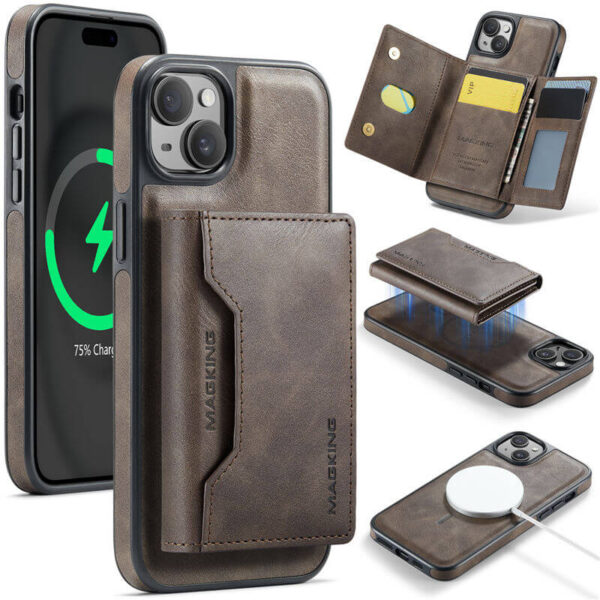 MAGKING iPhone 14 2-in-1 Wallet MagSafe Magnetic Case with RFID Blocking & Wireless Charging