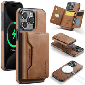 MAGKING iPhone 15 Pro 2-in-1 Wallet MagSafe Magnetic Case with RFID Blocking & Wireless Charging