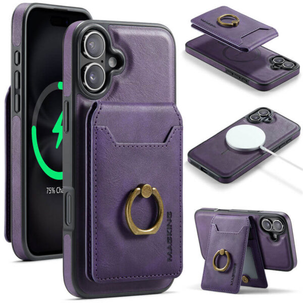 MAGKING iPhone 16 Magnetic 2-in-1 Detachable Wallet RFID Blocking Case