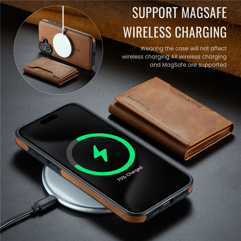 MAGKING iPhone 16 Plus Wallet Case with Wireless Charging