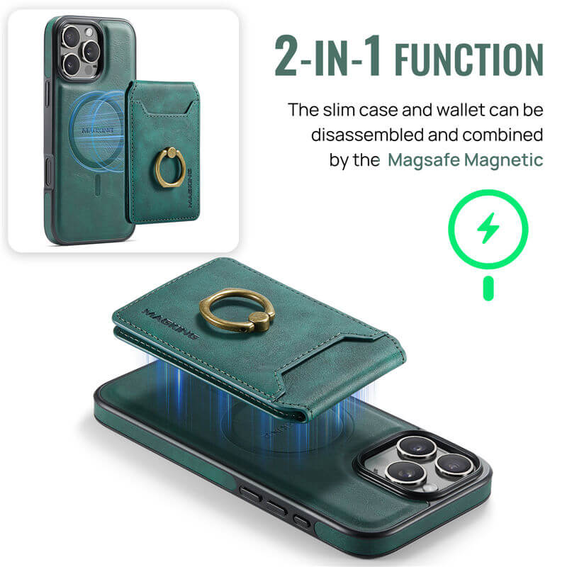 MAGKING iPhone 16 Pro Max 2-in-1 Magnetic Wallet Case