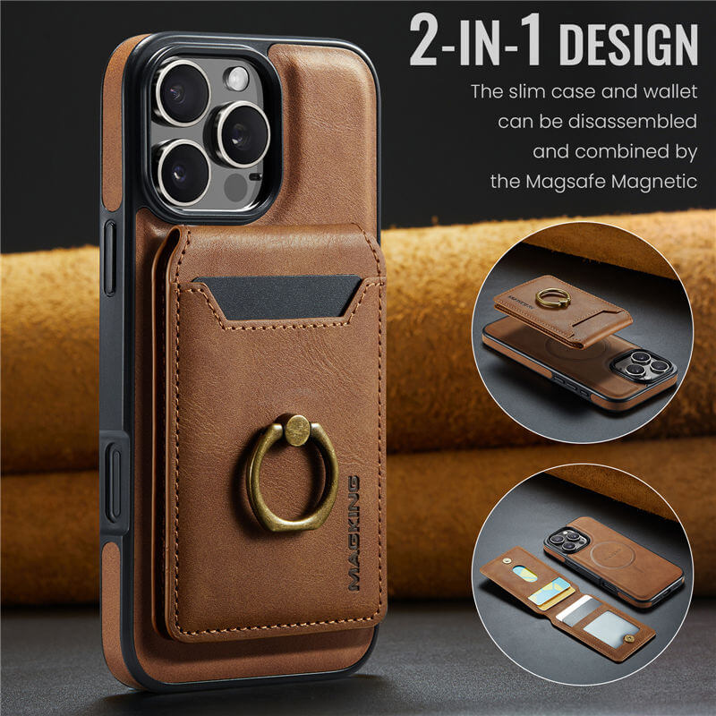 MAGKING iPhone 16 Pro Max 2-in-1 Magnetic Wallet Case