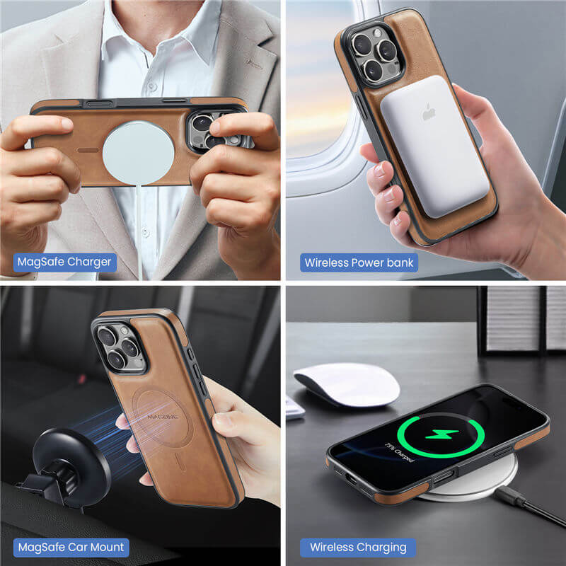 MAGKING iPhone 16 Pro 2-in-1 Magnetic Wallet Case with wireless charging