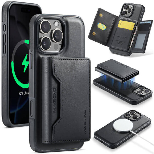 MAGKING iPhone 14 Pro Max 2-in-1 Wallet MagSafe Magnetic Case with RFID Blocking & Wireless Charging