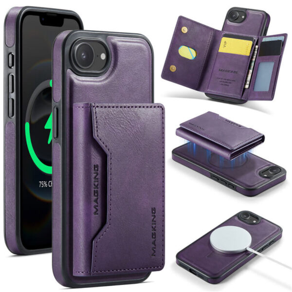 MAGKING iPhone 16e 2-in-1 Wallet MagSafe Magnetic Case with RFID Blocking & Wireless Charging